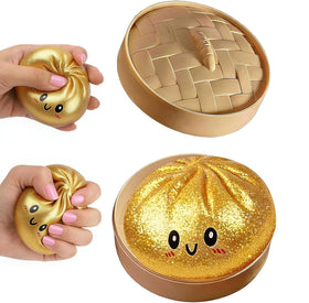 DICSINM gold dumpling front view showing realistic folds and playful look