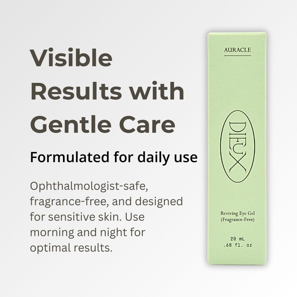 Dieux application demo tapping gel under eye to illustrate gentle technique