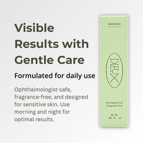 Dieux application demo tapping gel under eye to illustrate gentle technique