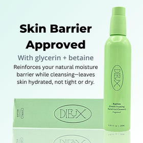 Dieux Baptism ingredient label detail showing glycerin and betaine benefits