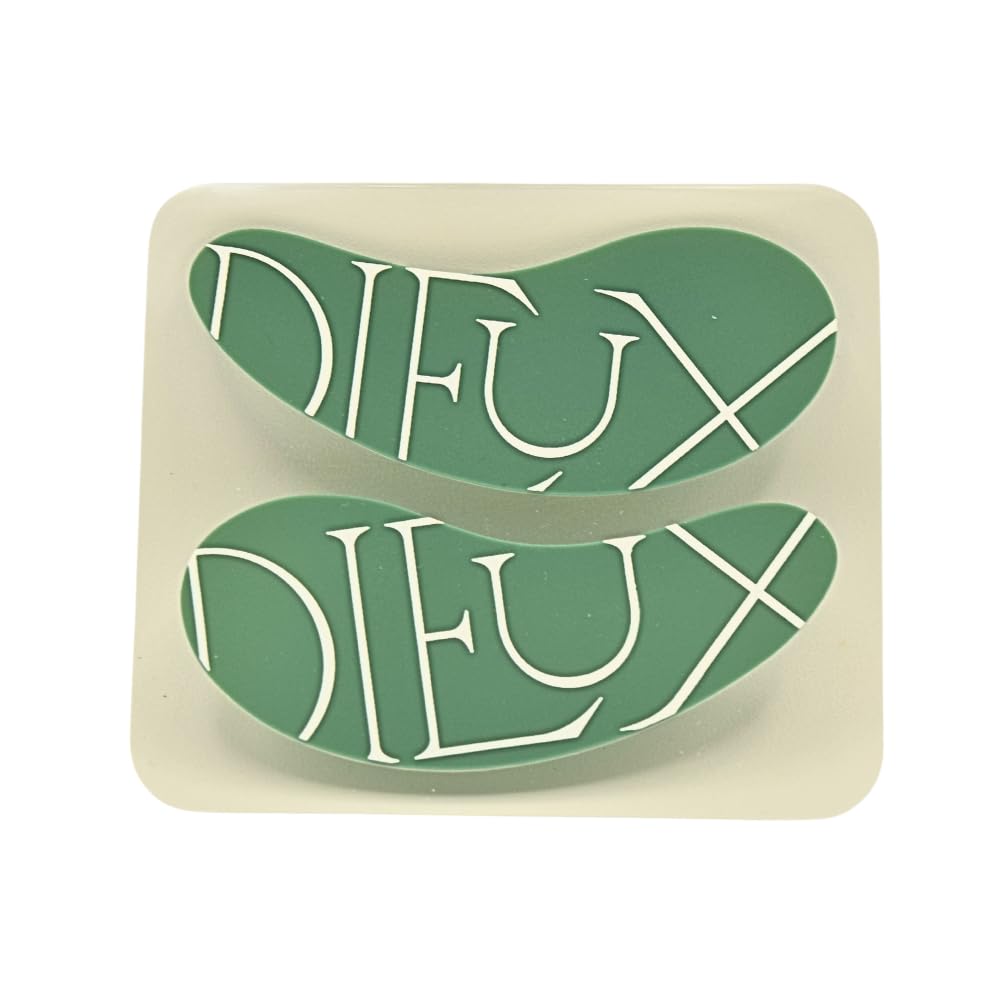 Dieux front view of silicone eye mask showing sleek reusable design and benefits