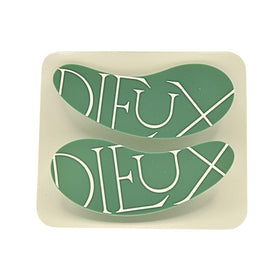 Dieux front view of silicone eye mask showing sleek reusable design and benefits