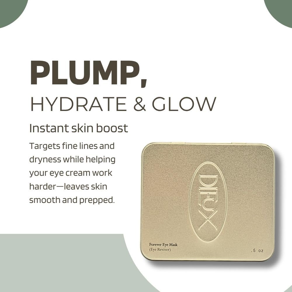 Dieux patch in use under eye demonstrating enhanced serum absorption and refreshment