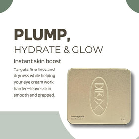 Dieux patch in use under eye demonstrating enhanced serum absorption and refreshment