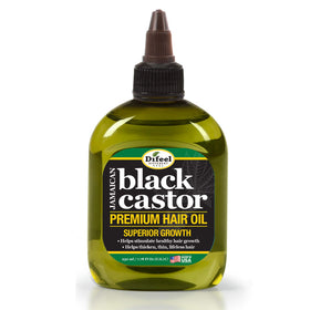 Difeel bottle close-up label highlighting authentic Jamaican black castor