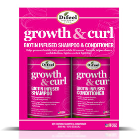 Difeel close-up label emphasizing biotin and Wavemax for curl support benefit