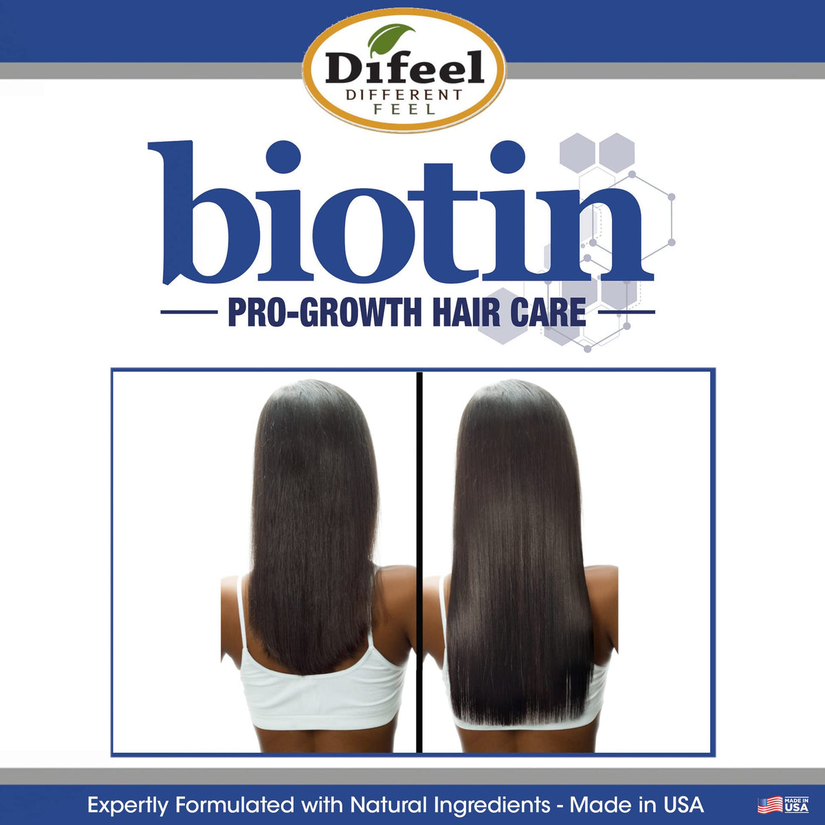 Difeel shampoo and conditioner side by side indicating coordinated routine