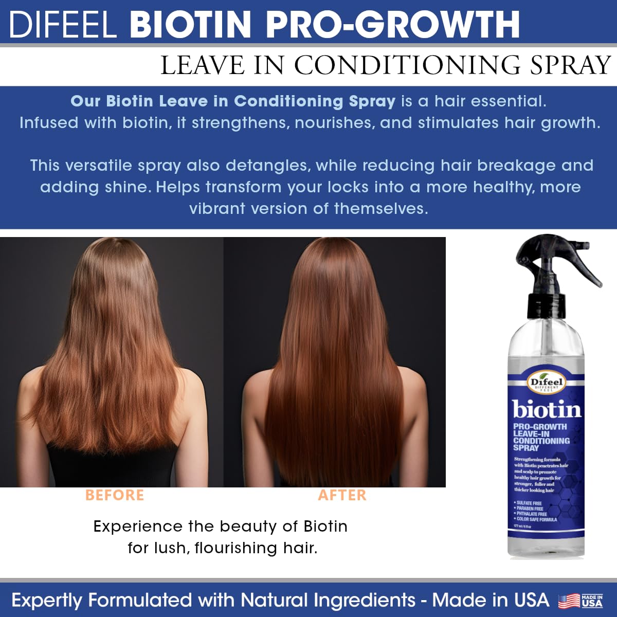 Difeel premium hair oil bottle ready to smooth and add shine