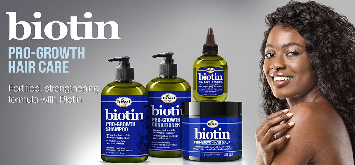 Difeel label detail focusing on biotin callout and ingredients for informed purchase