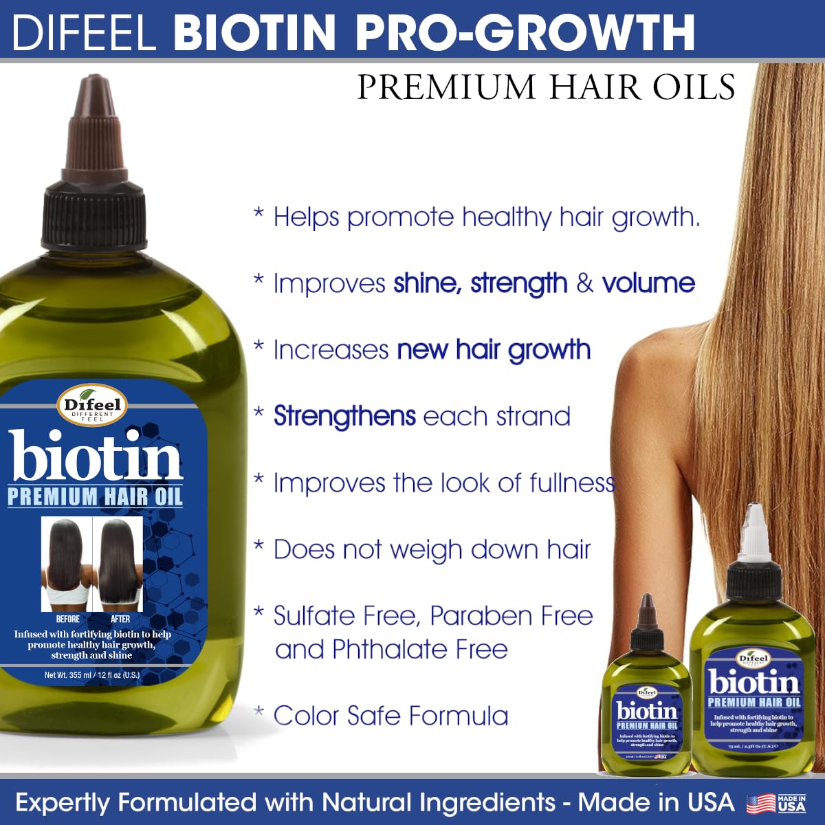 Difeel oil dispensing drops showing concentrated nourishment for ends