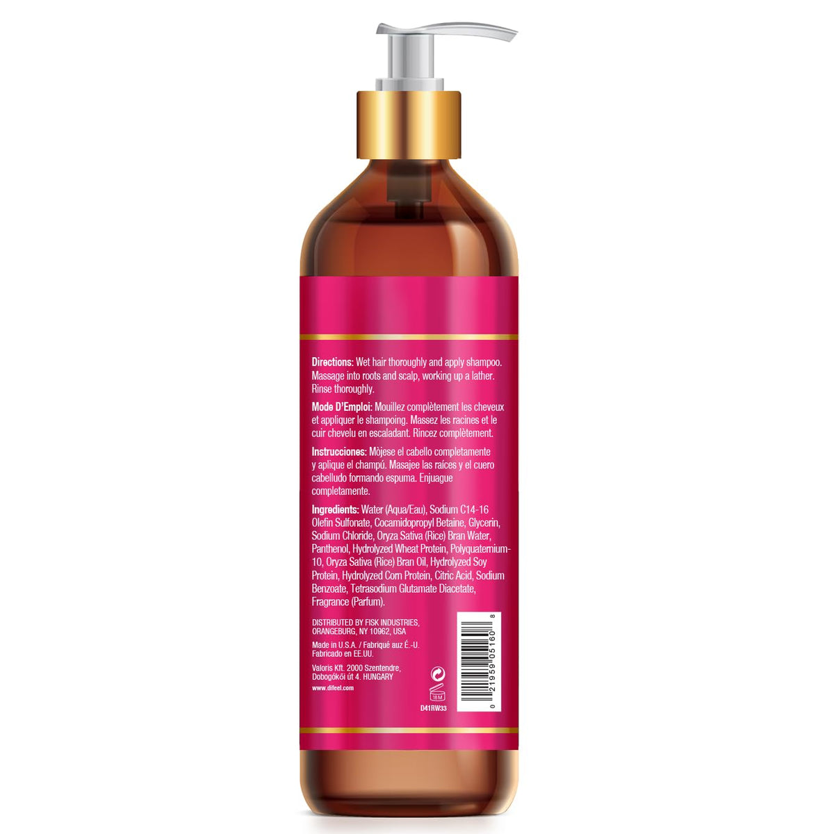 Difeel back label close-up showing ingredients and usage directions for clarity