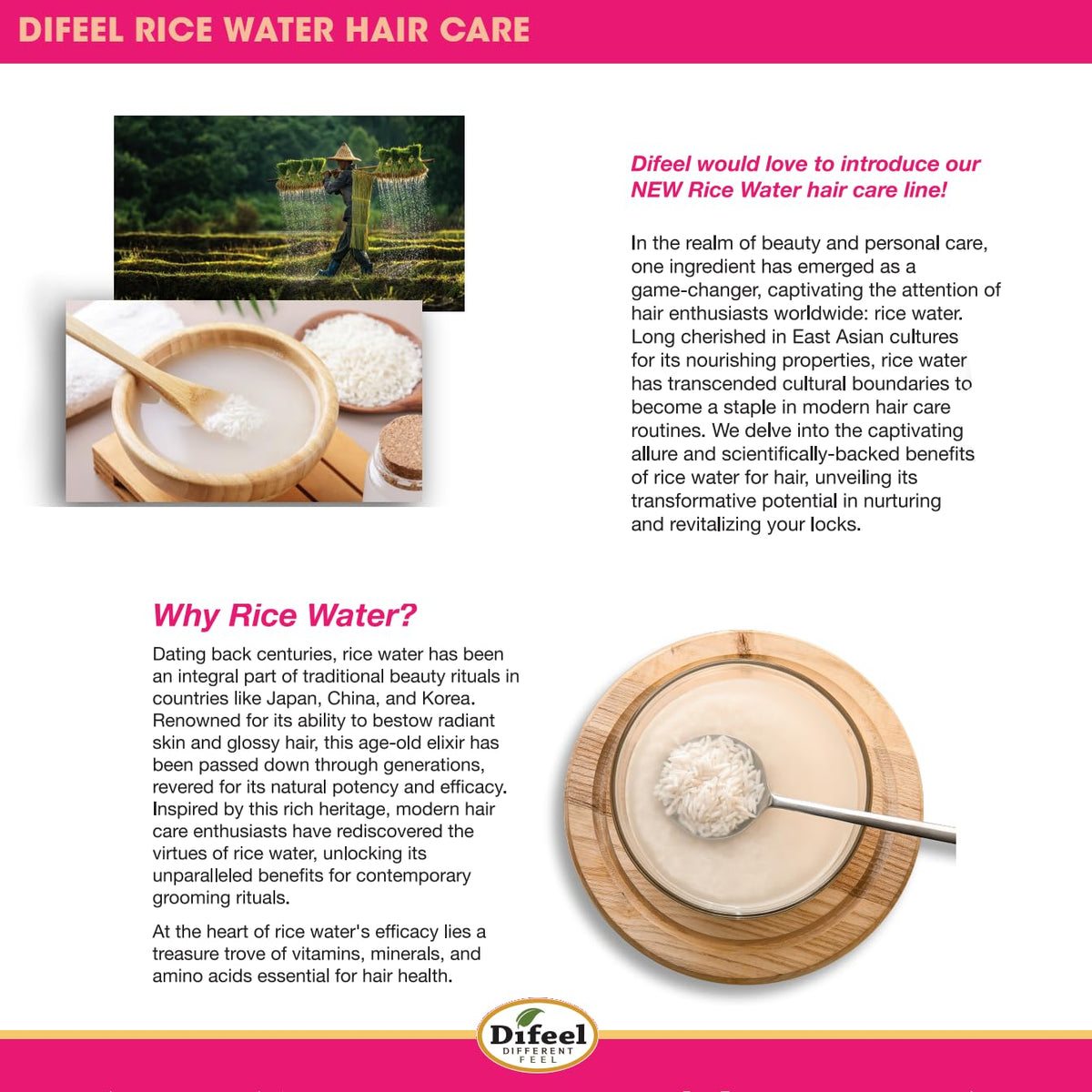 Difeel bottle on shelf among products showing versatile salon or home use