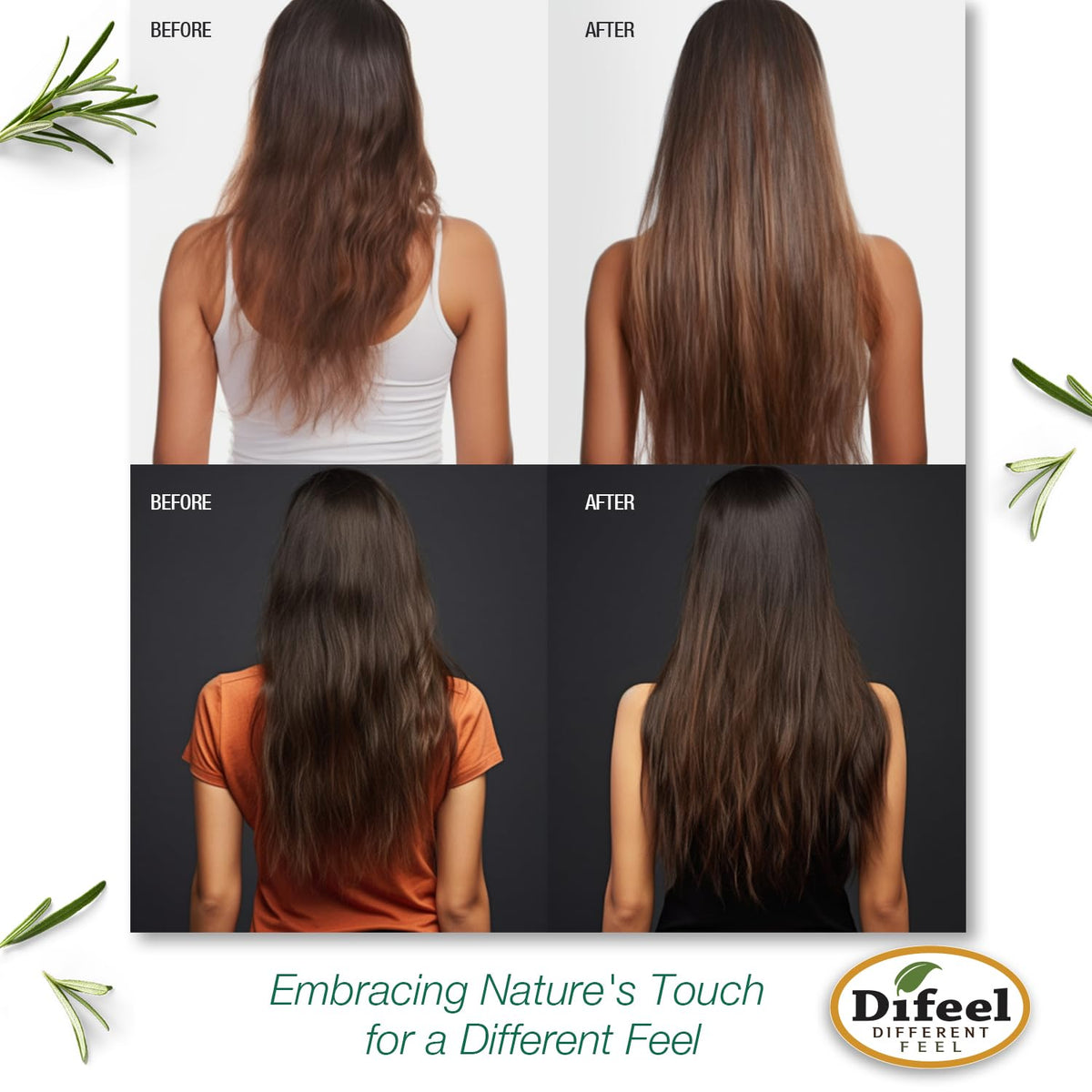 Thick glossy texture swirl of Difeel shampoo highlighting conditioning feel