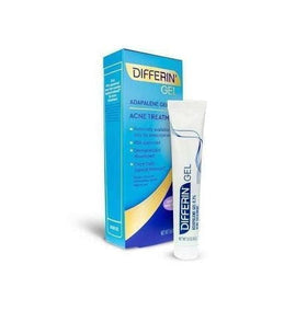Differin active ingredient label highlighting adapalene 0.1% for pore action