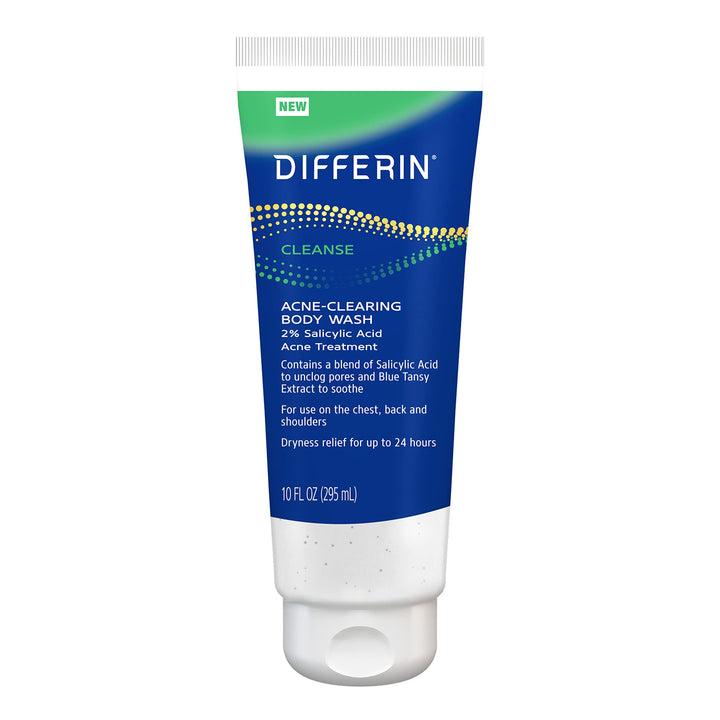 Differin front packaging showing bottle and clear acne solution benefit