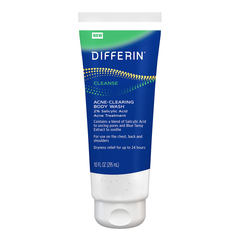Differin front packaging showing bottle and clear acne solution benefit