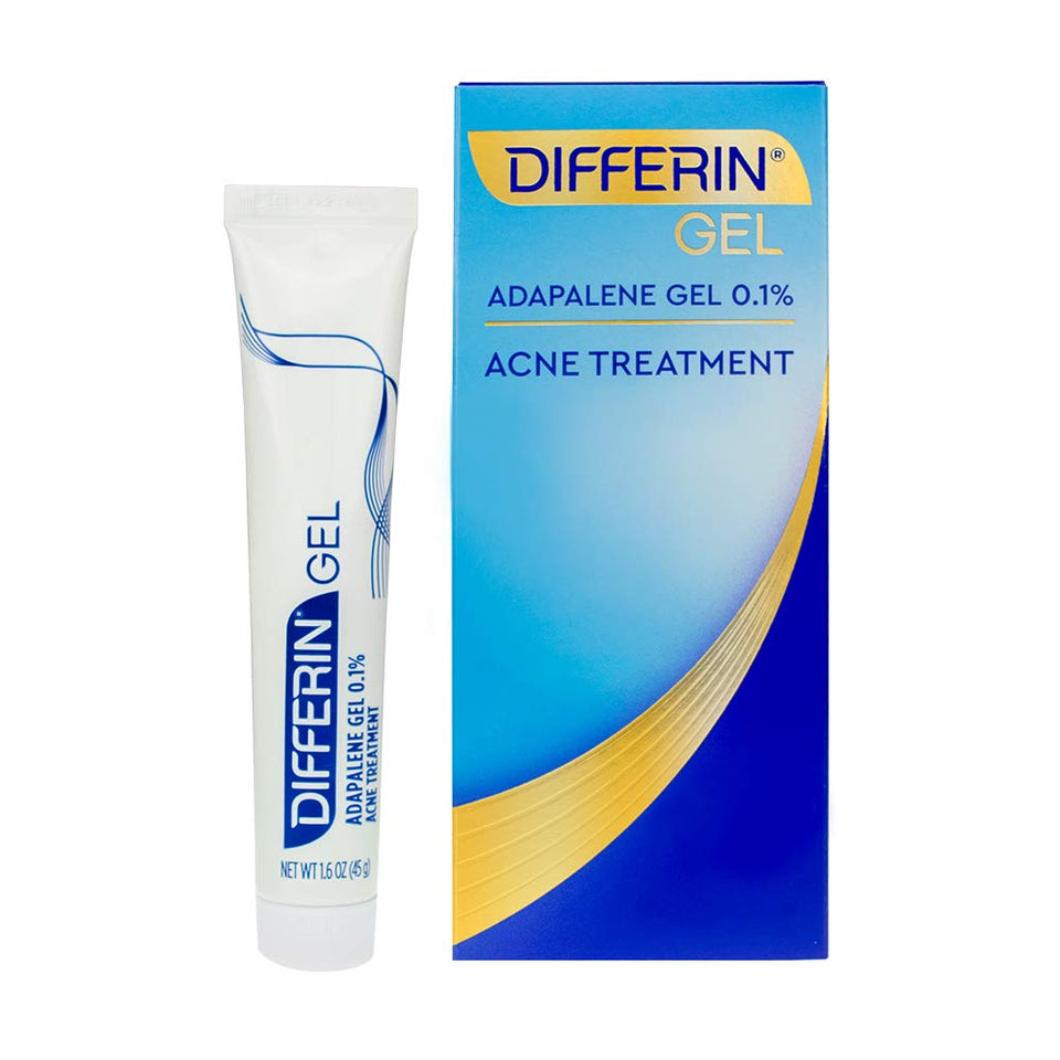 Differin front packaging 45g showing brand and product benefits for clearer skin