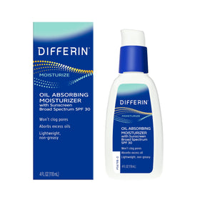 Differin front packaging showing SPF 30 protection and matte benefit