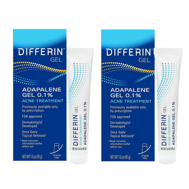 Differin front packaging showing brand and two-tube pack for clear supply