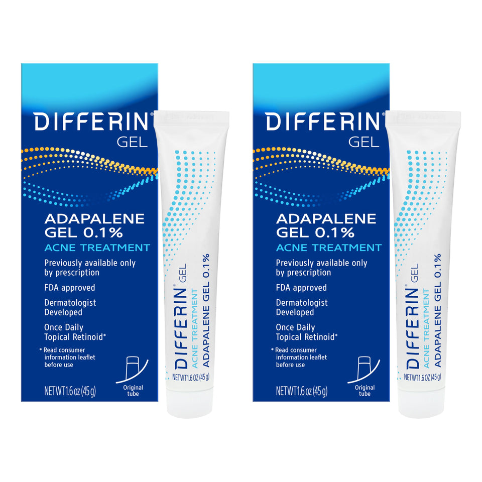Differin front packaging showing tubes and branding for easy identification and trust