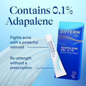Differin patch in use placed on cheek showing protective spot treatment benefit