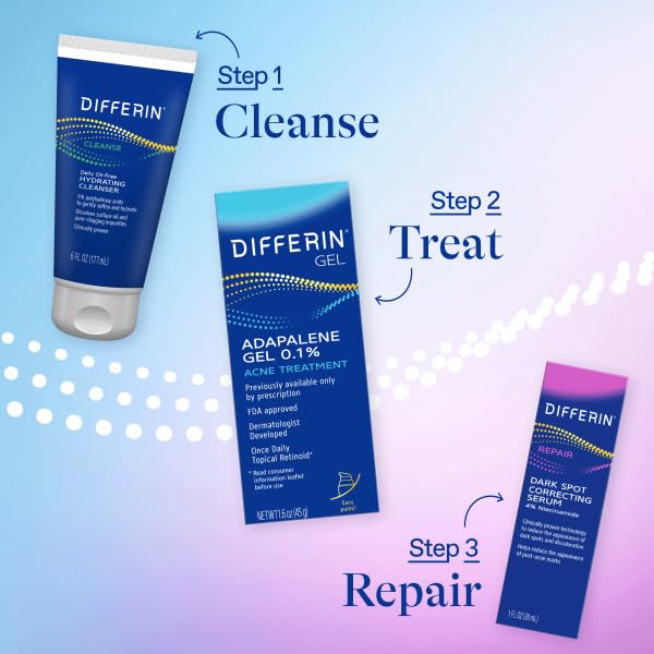 Differin bottle next to ruler showing 1 oz size and travel convenience