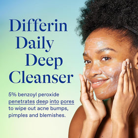 Differin tube size scale next to hand illustrating travel-friendly 15g convenience