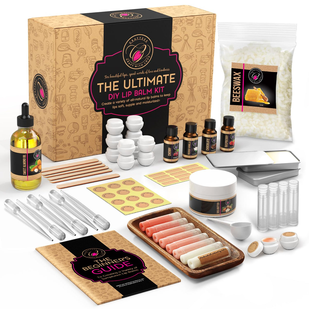 DilaBee packaging showing the complete lip balm kit and contents for quick start