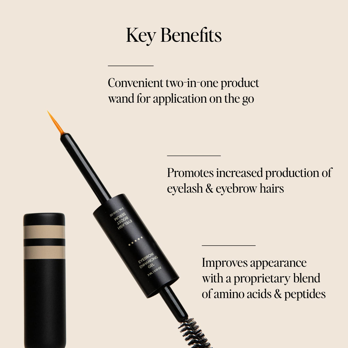 DIME dual-ended wand detail highlighting peptide-powered formulas for fuller hair