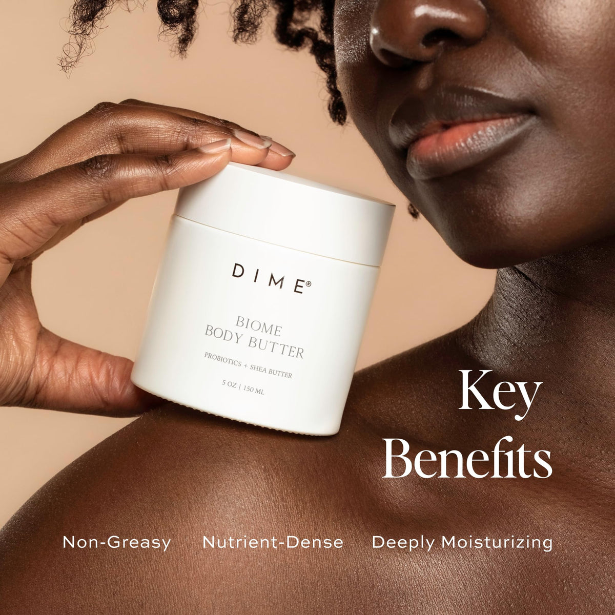 DIME whipped butter texture close-up illustrating creamy, easily spreadable formula
