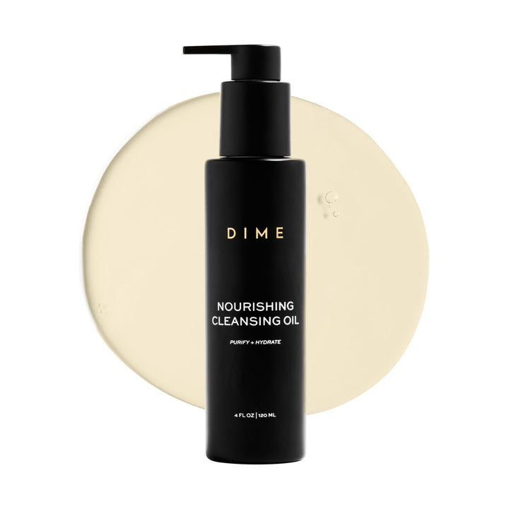DIME cleansing oil front bottle showing label and size, conveys clean hydration