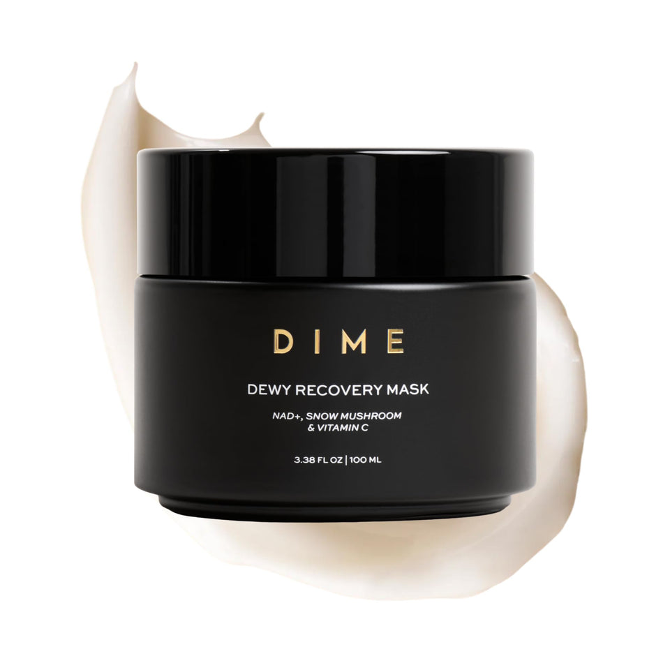 DIME front packaging showing product jar and branding, highlights clean formula benefit