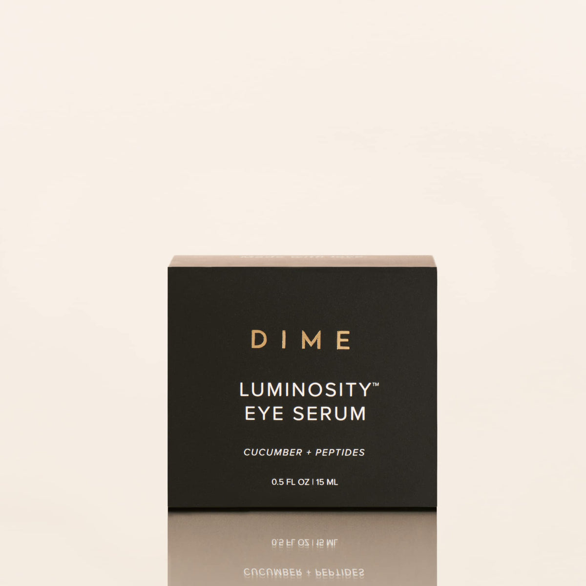 DIME eye serum sustainable box packaging emphasizing eco-friendly promise