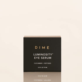 DIME eye serum sustainable box packaging emphasizing eco-friendly promise