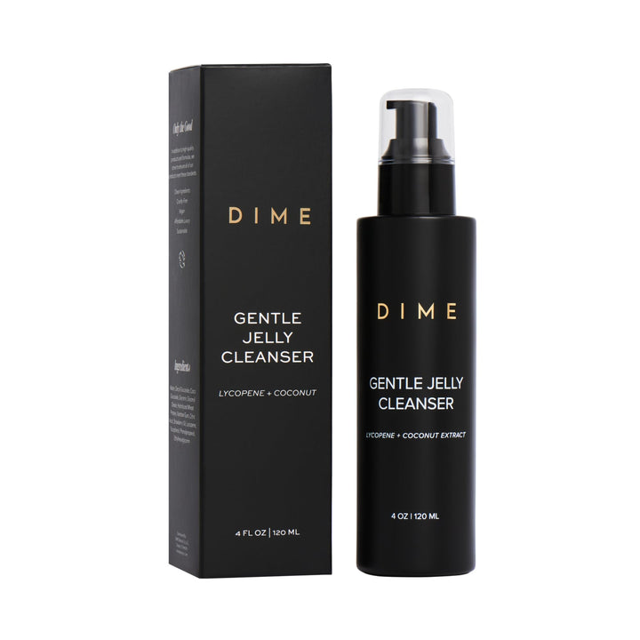 DIME front packaging showing bottle and label, clear clean beauty benefit