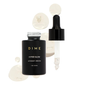 DIME Hyper Glow front bottle showing label and compact 1 oz size for visibility benefit