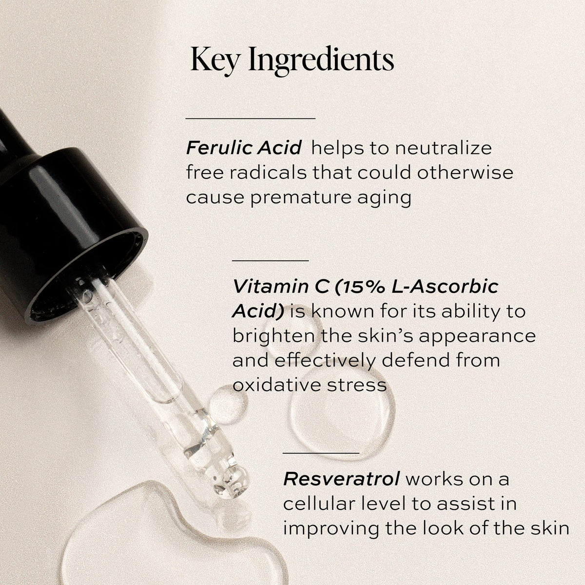 Ingredient highlight showing vitamin C capsule and DIME protection benefit