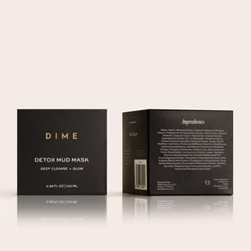 DIME ingredient label highlighting Dead Sea mud and probiotics for microbiome support