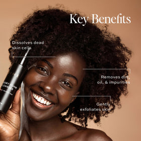 DIME label close-up highlighting active acids and clean ingredients benefit