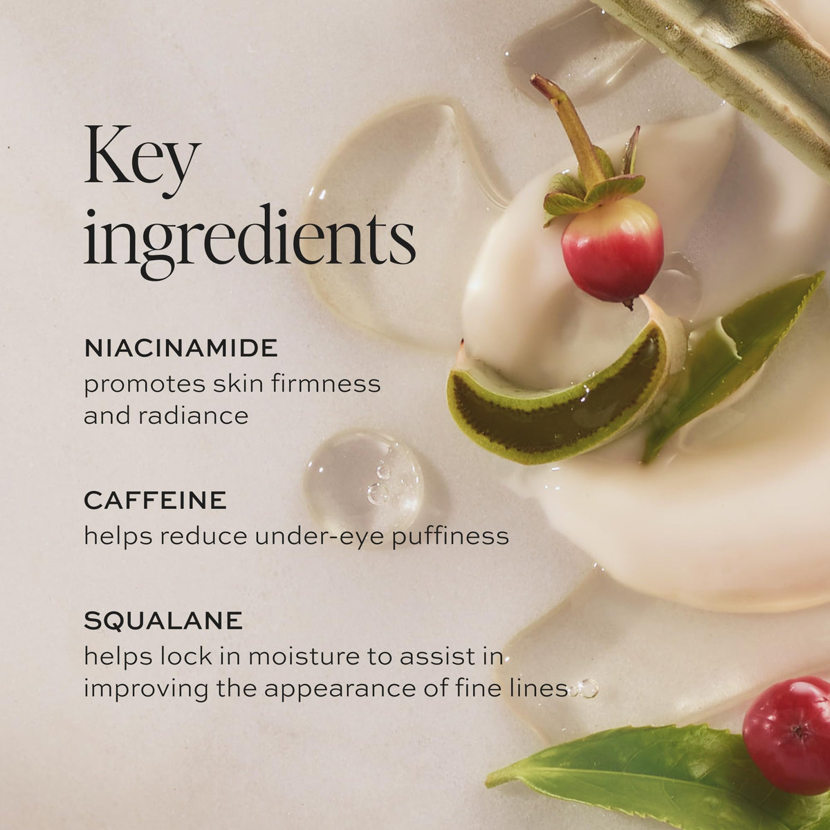 goji berry and botanicals beside DIME bottle showing antioxidant brightening benefit