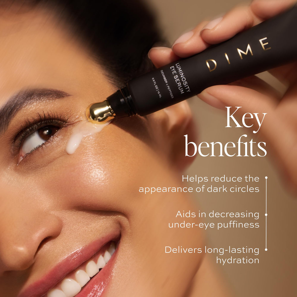 close texture shot of DIME serum highlighting lightweight absorption benefit