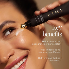 close texture shot of DIME serum highlighting lightweight absorption benefit