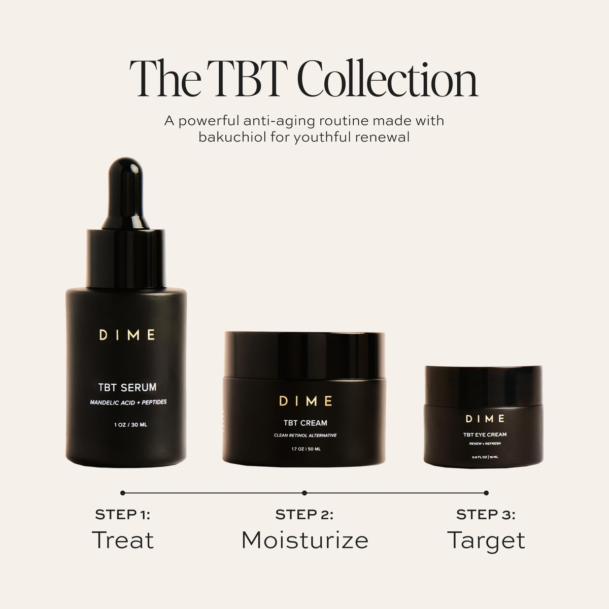 DIME packaging box label emphasizing clean, vegan, cruelty-free formula
