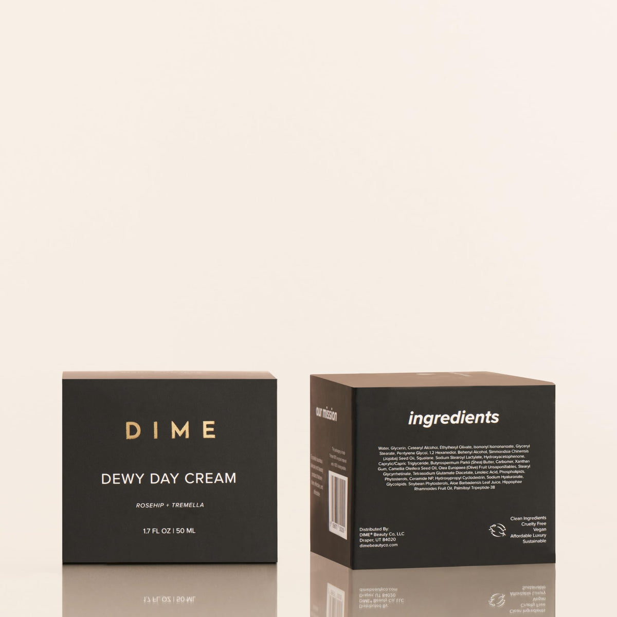 DIME recyclable packaging showing sustainable materials and brand values