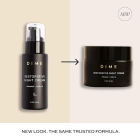 DIME open jar texture close-up highlighting creamy non-greasy finish for hydration