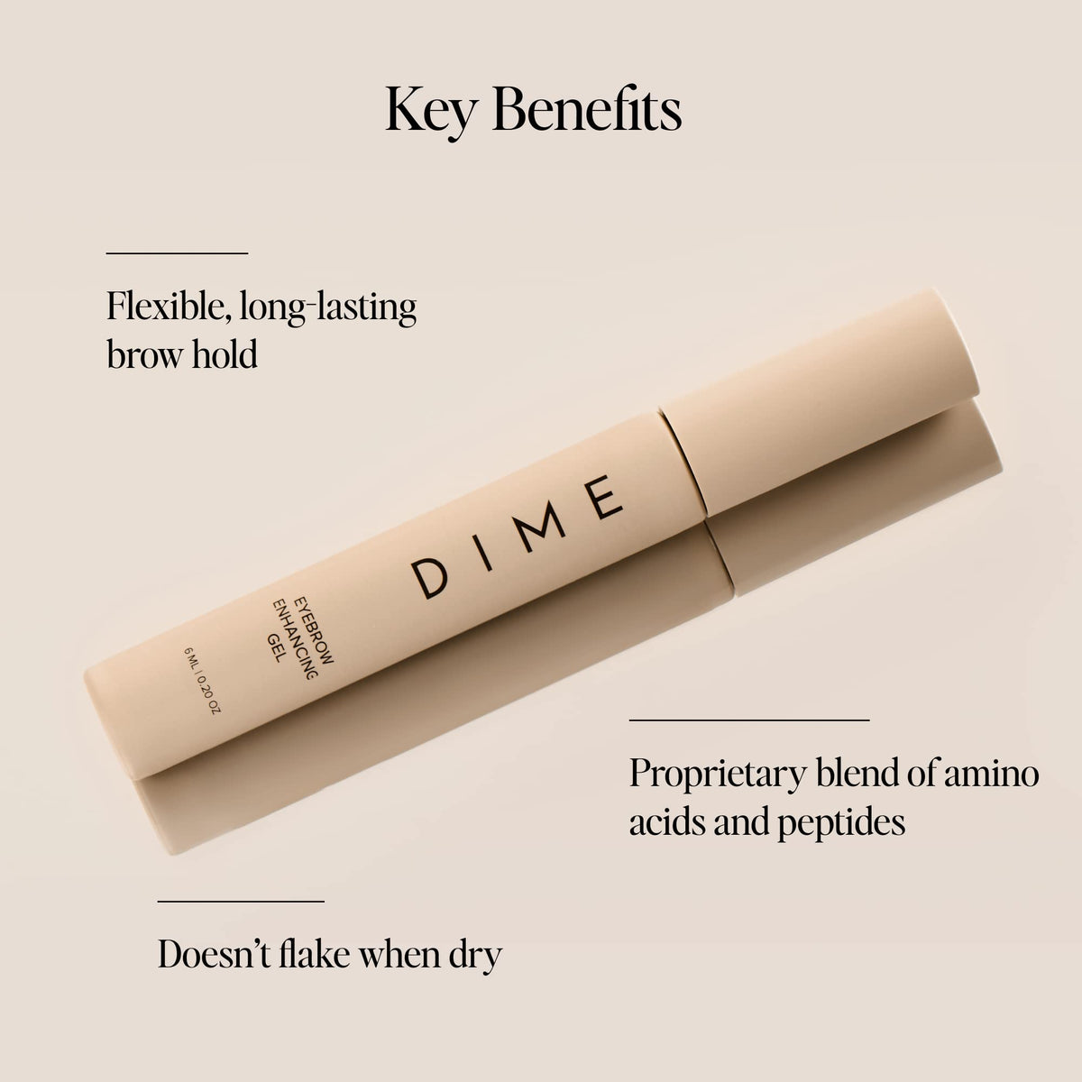 DIME spoolie close-up with gel texture on bristles for precise application and control
