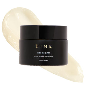 DIME TBT Cream jar front view showing clean packaging and gentle formula benefit