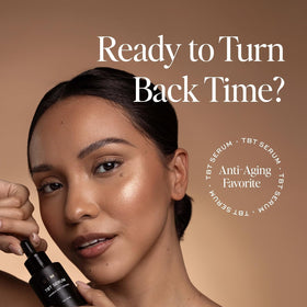 DIME TBT Serum application on face illustrating smooth layering benefit