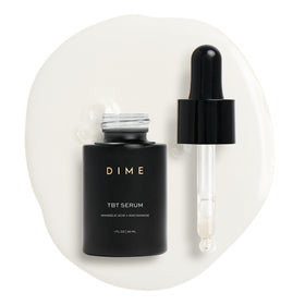 DIME TBT Serum front packaging shows clean label and size benefits