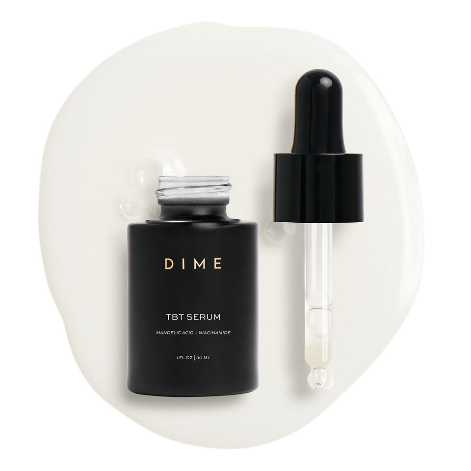 DIME TBT Serum front packaging shows clean label and size benefits